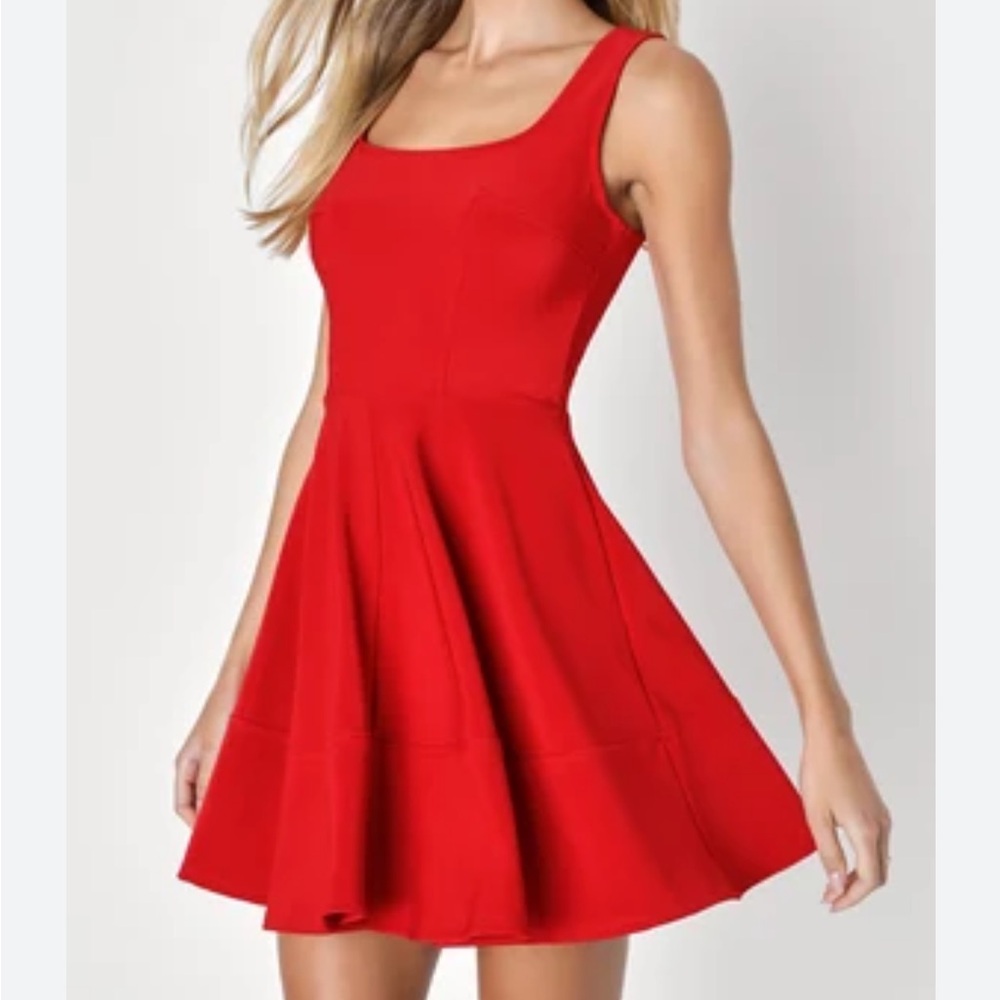 Lulu's Red Fit and Flare Mini Dress